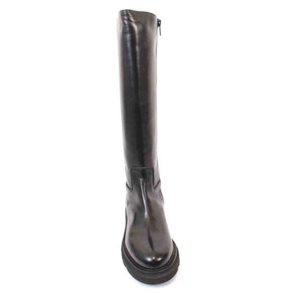 Luca Grossi 234n Black Leather Zip-Up Knee High Platform Boots - Picture 7 of 8